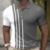 Site Independente da UE Transfronteiriço Nova Camisa Polo Masculina Verão Impressão Digital 3D Casual de Negócios Manga Curta Gola Camisa