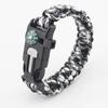 Pulsera de cuerda con paraguas para emergencias, para acampar, supervivencia al aire libre, deportes, brújula de pedernal, pulsera multifuncional