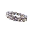 Anillo de Diamante Rai Redondo Mu Jing Jewelry Moda Europea y Americana Plata de Ley S925 Chapado en Oro Diamante Rai de 5 mm Ancho Ovalado Huevo de Paloma