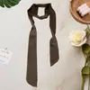 Bufanda de Seda Delgada Estrecha Larga Monocromática de Amazon Transfronteriza Bufanda Pequeña de Color Sólido de Gama Alta Cinta Versátil Estilo Coreano para Bolso