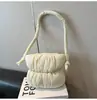 2026 Nuevo Bolso de Hombro Cruzado con Pliegues Nube Estilo Ins de Moda para Mujer Bolso Cubo Esponjoso de Moda para Mujer