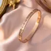 Pulsera de Lujo Ligero con Sentido de Alta Gama, Completamente de Diamante, Hebilla de Acero de Titanio, Moda Femenina Todo Fósforo, Pulsera Exquisita sin Color