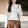Outono Inverno 2026 Simples Gola Redonda Casual Quente Manga Longa Camada Base Top Suéter de Tricô Feminino Peça Única Sem Costura Top para Usar por Baixo