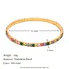 Moda Europeia e Americana Elegante Personalidade de Nicho Fresco Pulseira Aço Inoxidável Banhado a Ouro 18K Elástica Colorida Pulseira de Zircônia para Mulheres