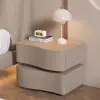 Mesita de Noche de Madera Maciza Estilo Crema Gama Alta 2024 Nuevo Influencer de Internet Creativa para Dormitorio Hogar Simple Moderna Mesita de Noche
