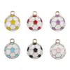 Acessórios de Liga de Metal para Gotejamento de Óleo Equipamento Esportivo Pingente Colorido de Futebol Joias Artesanais DIY Pulseira Chaveiro