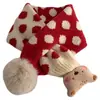 Bufanda Roja de Año Nuevo para Bebé Otoño e Invierno Gruesa Cálida Tejida para Cuello para Hombres Mujeres y Niños Bufanda de Cuello a Prueba de Viento Navideña