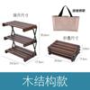 Estante plegable de metal de tres capas para acampar al aire libre, multifuncional, de escritorio, retráctil, de madera, venta directa de fábrica