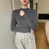 2025 Nuevo Otoño e Invierno Primera Línea Ropa Lista para Usar Lana Peinada Camisa de Cuello Alto Delgado Capa Base de Cachemira para Mujer
