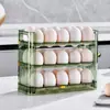 Caja de huevos de tres capas reversible para 30 huevos, portahuevos para cocina doméstica, estante para huevos, caja de almacenamiento simple y conveniente para refrigerador