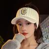 Otoño e invierno nuevo sombrero de copa vacío con letra C tejido cálido con protección para los oídos gorra de béisbol de lana que combina con todo gorra con visera pequeña con aspecto de cara