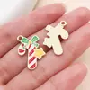 30 accesorios para joyería DIY: Árbol de Navidad de dibujos animados estilo gota de aceite, muñeco de nieve, Papá Noel y campanas como colgantes de regalo hechos de aleación de zinc
