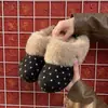 Chinelos de Pelo com Bolinhas Franceses Chinelos Fechados para Mulheres Uso Externo 2026 Outono/Inverno Novos Calçados de Encaixar Pelúcia Quente Birkenstock