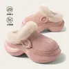 Pantuflas de algodón cálidas, gruesas, con suela antideslizante, para aumentar la altura, para mujer, nuevo estilo Otoño/Invierno 2026, para personas bajas, pantuflas de felpa para mujer, se pueden usar afuera