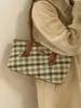 Bolsa Tote Casual Transfronteiriça para Mulheres 2025 Nova Xadrez de Ombro Bolsa de Mão Simples Tendência de Inverno