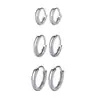 Pendientes de aro para oreja con aguja de plata S925, geométricos simples, para dormir sin enganchar, para agujero de oreja pasante, sentido de nicho, pendientes de clip para oreja