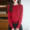 Nueva colección de otoño e invierno: Suéter de punto calado, cuello redondo, con dobladillo enrollado, corte holgado, manga larga, perfecto como capa interior o capa base