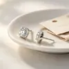 Brincos Quadrados de Diamante Imitação Moissanite Estilo Coreano, Brincos Full Diamond Elegantes e Modernos para o Dia a Dia, Fornecedor de Joias de Orelha Estilosas e Graciosa no Atacado