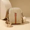 Nuevo bolso de hombro cruzado de paja a rayas de arcoíris para comercio exterior transfronterizo, para teléfono móvil y monedero, moderno y fresco, de gran capacidad