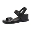 Sandalias Minimalistas de Punta Cuadrada con una Sola Tira para Mujer, Adecuadas para Uso al Aire Libre, Moda de Primavera, Nuevo Tacón de Cuña, Diseño Elegante de Punta Abierta que Aumenta la Altura