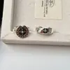 Anillo Vintage Desgastado de Cruz y Rueda de Barco para Mujer, Diseño de Nicho, Estilo Nuevo, Sensación de Alta Gama, Anillo Abierto Ajustable Versátil para Mujer