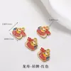 Colgante Tradicional Chapado en Oro para el Festival del Bote del Dragón Adorno de Goteo de Aceite Accesorios de Joyería Hechos a Mano DIY Adornos para Pulseras Cuentas Espaciadoras Chapadas en Oro Venta al por Mayor