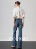 Pantalones de Supermodelo Jocorbei No Ajustados Jeans Acampanados de Cintura Alta para Mujer, Pantalones Bootcut Vintage High Street, Modernos