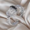 Anillo Geométrico Simple Estilo Frío Europeo y Americano Transfronterizo de Acero Inoxidable Hueco Retro Abierto Ajustable de Acero de Titanio
