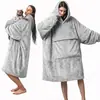 Manta Oodie Pijama de Flanela Pulôver com Capuz Roupão de TV Camisola com Capuz de Flanela Manta Preguiçosa