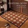 Alfombrilla de Piso para Baño Vintage Azul, Alfombrilla para Entrada, Inodoro y Lavabo, Alfombrilla Absorbente Antideslizante para Baño Estilo Americano de Tierra de Diatomeas