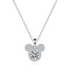 Colgante de Plata Esterlina S925 Collar de Moissanita de 1 Quilate Moda Femenina Lujo Redondo Bolsa Mickey Colgante de Plata