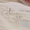 Horquilla francesa elegante con lazo de perla para mujer, elegante horquilla con clip superior, pinza para la parte posterior de la cabeza, clip de pico de pato, accesorios para el cabello de alta calidad