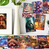 Venta Caliente Transfronteriza 50 Tarjetas de Decoración de Pared Pintadas con Dibujos Animados Navideños Tarjeta de Regalo Estética Colorida para Fiestas Lote