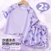 Traje de Baño de Dos Piezas para Niñas 2026 Nuevo Estilo Protección Solar UPF50+ Conjunto de Traje de Baño para Aguas Termales Entrenamiento Playa Traje de Baño