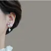 Elegantes Pendientes de Perla de Agua Dulce con Flores Rosa Claro, Estilo Femenino, Fresco y Dulce, Pendientes Simples y Versátiles, Pendientes Nuevos