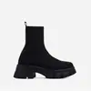 Comercio exterior transfronterizo otoño e invierno 2023 botas de punto talla grande suela gruesa cómodas botas calcetín para mujer europeas y americanas caña baja color liso