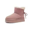 Botas quentes populares com sola grossa, que aumentam a altura, antiderrapantes, de algodão integrado para mulheres, novas botas de neve de inverno 2026 com forro de pelúcia e botas curtas espessadas