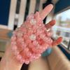 Pulsera de Cuarzo Rosa Natural de Madagascar de 10 mm para Mujer, Pulsera de Piedra Lunar Multigema de Cuarzo Rosa