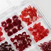 Laço de Resina 3D Vermelho Vinho de Ano Novo Ancora Vermelha Acessórios para Nail Art Strass de Unha Usável Pequenas Decorações