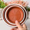 Suporte de fundo para vaso de flores de plástico branco/vermelho por atacado, bandeja redonda de plástico para vaso de flores de plantas suculentas