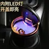 Cenicero de Coche con Revestimiento de Cerámica, Tapa y Luz LED para Uso Multifuncional en el Coche, Luz LED Transfronteriza