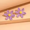 Brincos de Flor Branca Grande para Mulheres, Brincos de Stud e Pendentes de Verão Únicos e Exagerados, Novos Acessórios de Orelha com Estilo de Férias Tendência, Transfronteiriço