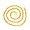 [Multi-tamanho opcional] Colar de ouro vietnamita com torção, banhado a latão, colar de corrente O de ouro 24k, acessórios transfronteiriços