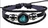 Pulseira Joia Doze Signos do Zodíaco Estilo Quente Europeu e Americano Vidro Liga Transfronteiriço Multicamadas Trançada Luminoso Punk Couro de Vaca Céu Noturno