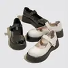 Zapatos Mary Jane de plataforma estilo francés, blancos, nueva colección primavera/otoño 2026, modernos y cómodos, tacones altos estilo cuento de hadas
