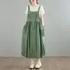 Vestido Chaleco Sin Mangas para Mujer 2026 Verano Nuevo Talla Grande Holgado Casual Versátil Tirante Vestido Botón