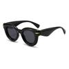 Gafas de Sol de Marco Grueso Europeas y Americanas de Celebridad de Internet Moda Tendencia Gafas de Sol de Comercio Exterior Personalizadas para Hombre Gafas de Sol con Clavos de Arroz de Marco Grande Transfronterizas