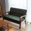 Sofá de Cuero para Apartamentos Pequeños, Reposabrazos Curvados Estilo Nórdico Retro, de Uno, Dos o Tres Plazas, Sofá Moderno para Sala de Estar