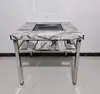 Mesa de barbacoa sin humo comercial patio trasero acero inoxidable barbacoa autoservicio patio exterior estante doméstico carbón pequeño horno de tofu