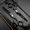 Tesoura de Cabeleireiro Shenxingzhe 6.0 polegadas Pintada de Preto Tesoura de Corte de Cabelo Tesoura Reta Tesoura para Franja Tesoura Desbastadora